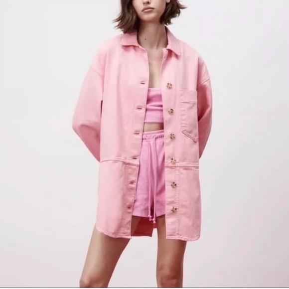 Zara Light Pink Utility Jacket - Picture 3 of 8